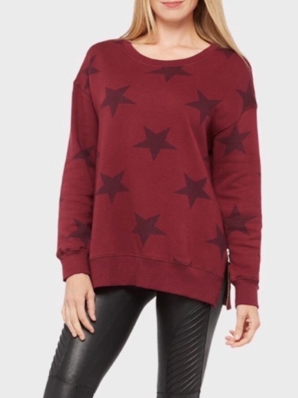 Sundry wine star zipper detail sweatshirt. Oversized